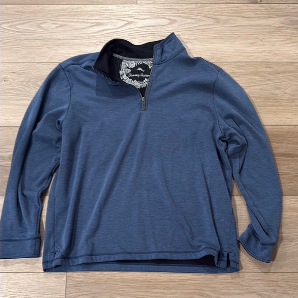 Tommy Bahama Blue Zip Up Sweater